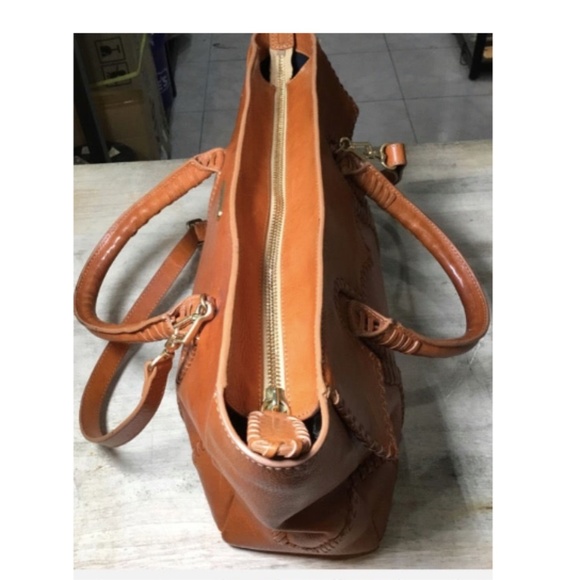 Rebecca Minkoff Leather Purse, Brown - Stitch Design Zip Closure & Pockets - Picture 3 of 9